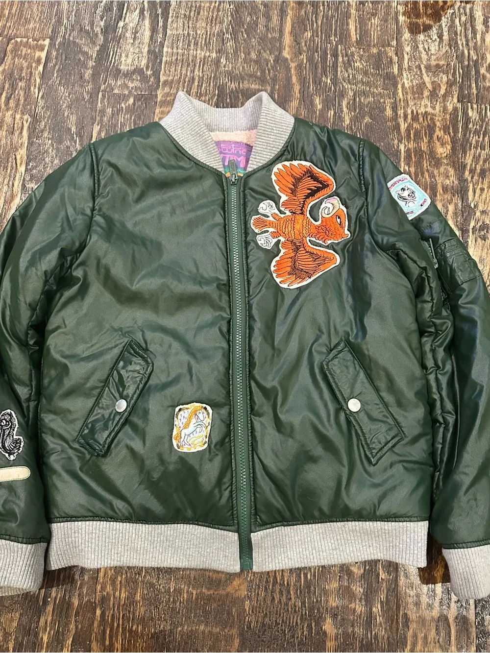Custo Barcelona Purple Patch Label kids bomber with patch Accents